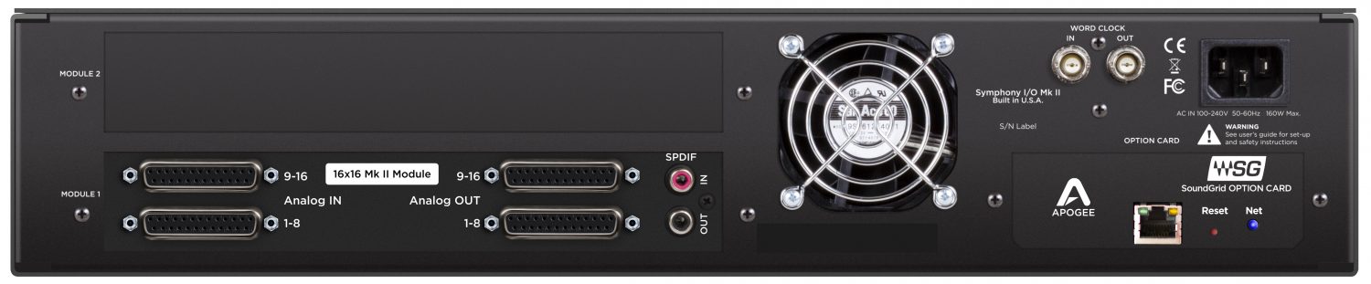 Symphony I/O Mk II 16 x 16 SoundGrid背面画像 Symphony I/O Mk II 16 x 16 SoundGrid背面画像