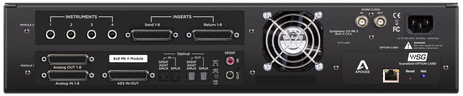 Symphony I/O Mk II 8 x 8 + 8MP SoundGrid背面画像 Symphony I/O Mk II 8 x 8 + 8MP SoundGrid背面画像