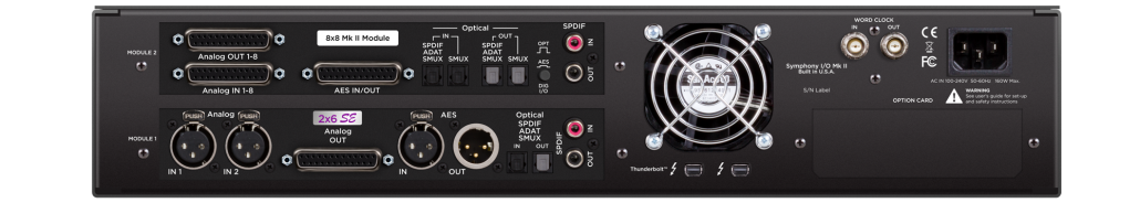Symphony I/O Mk II 10 x 14 Analog I/O + 16 x 16 AES/Optical I/Os TB背面画像 Symphony I/O Mk II 10 x 14 Analog I/O + 16 x 16 AES/Optical I/Os TB背面画像