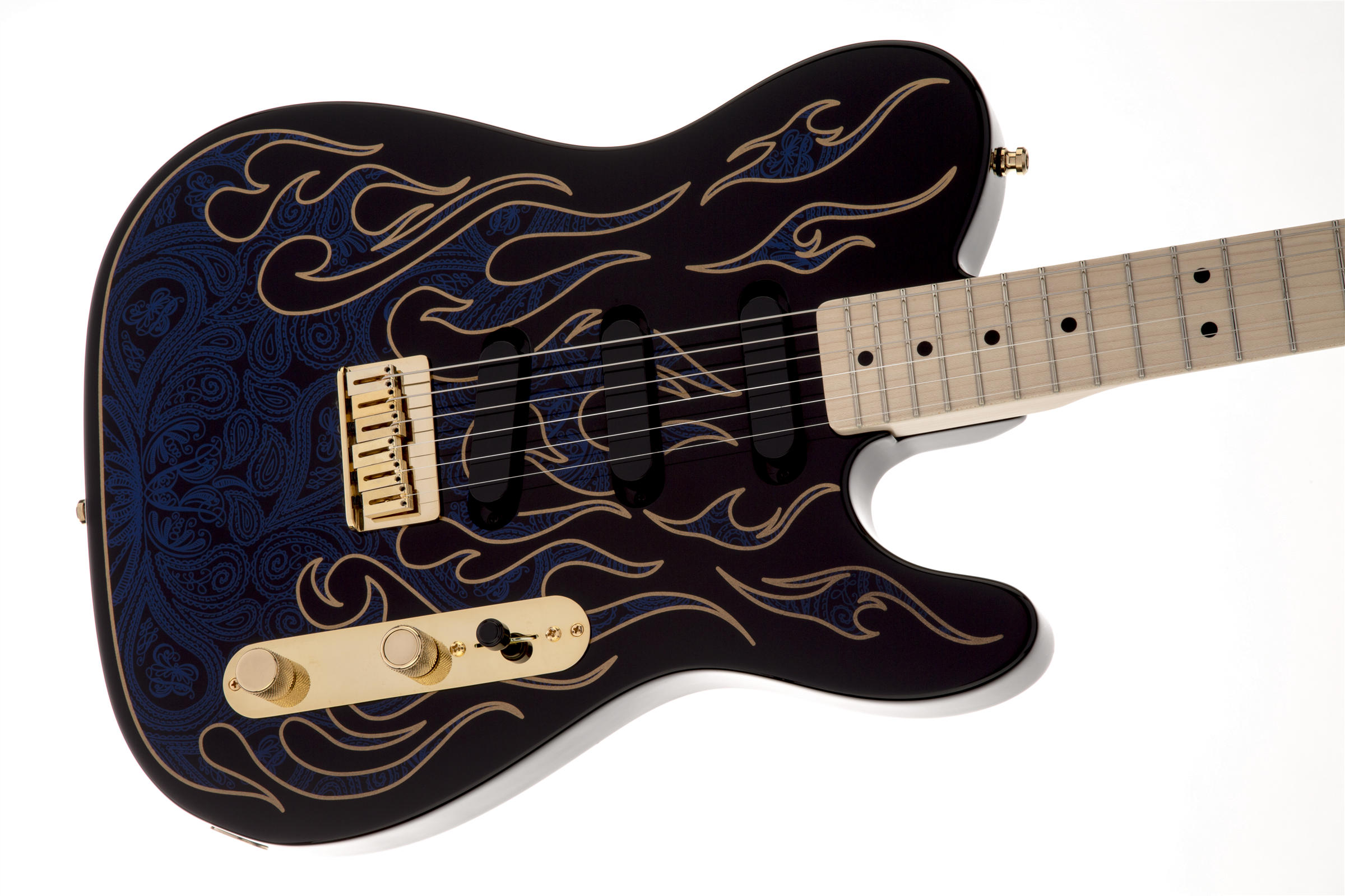James Burton Telecaster Maple Fingerboard, Blue Paisley Flames追加画像 James Burton Telecaster Maple Fingerboard, Blue Paisley Flames追加画像