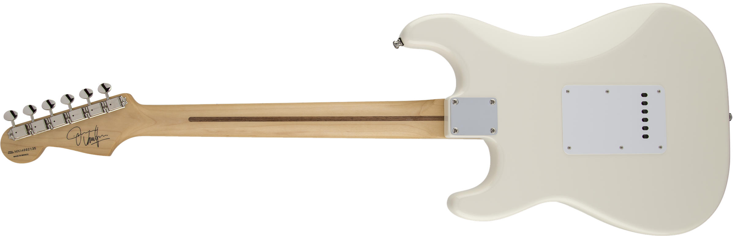 Jimmie Vaughan Tex-Mex Strat, Maple Fingerboard, Olympic White背面画像 Jimmie Vaughan Tex-Mex Strat, Maple Fingerboard, Olympic White背面画像