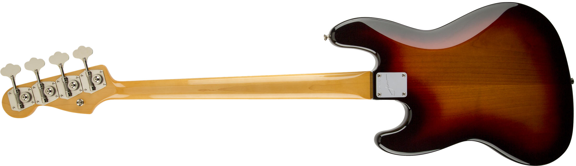 Jaco Pastorius Jazz Bass, Fretless, Pau Ferro Fingerboard, 3-Color Sunburst背面画像 Jaco Pastorius Jazz Bass, Fretless, Pau Ferro Fingerboard, 3-Color Sunburst背面画像