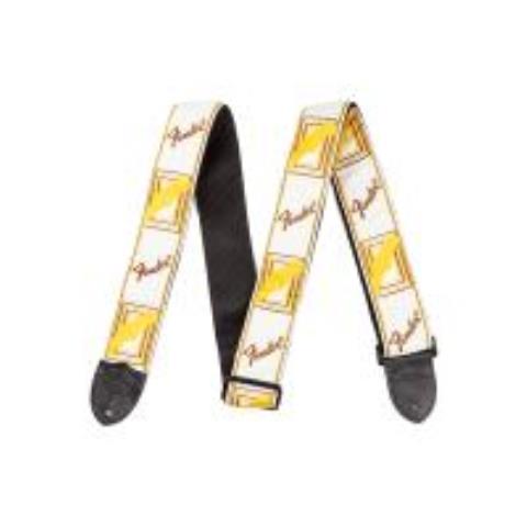 FenderMonogrammed Strap White/Brown/Yellow
