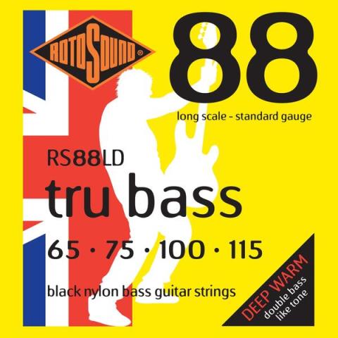 ROTOSOUND-フラットワウンドエレキベース弦RS88LD Black Nylon Flatwound Standard 65-115