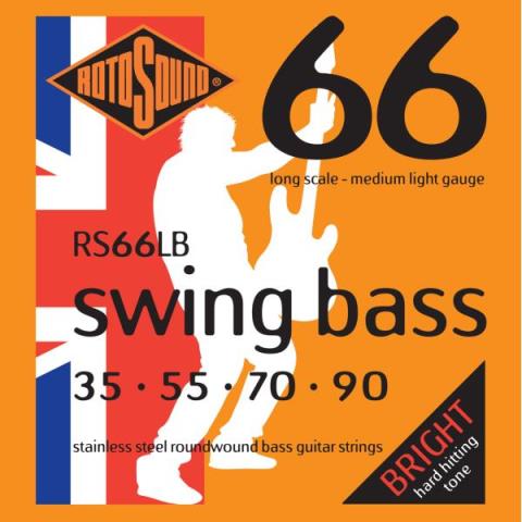 ROTOSOUND-エレキベース弦RS66LB Stainless Medium Light 35-90