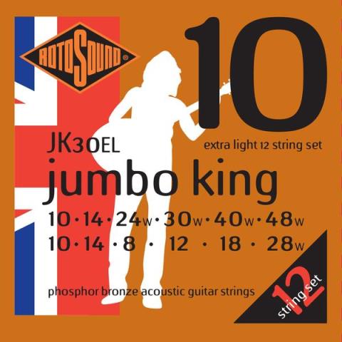 ROTOSOUND-12弦アコースティックギター弦JK30EL 12弦 Phospher Bronze Extra Light 10-48