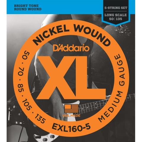 D'Addario-エレキベース弦EXL160-5 5弦 Medium 50-135