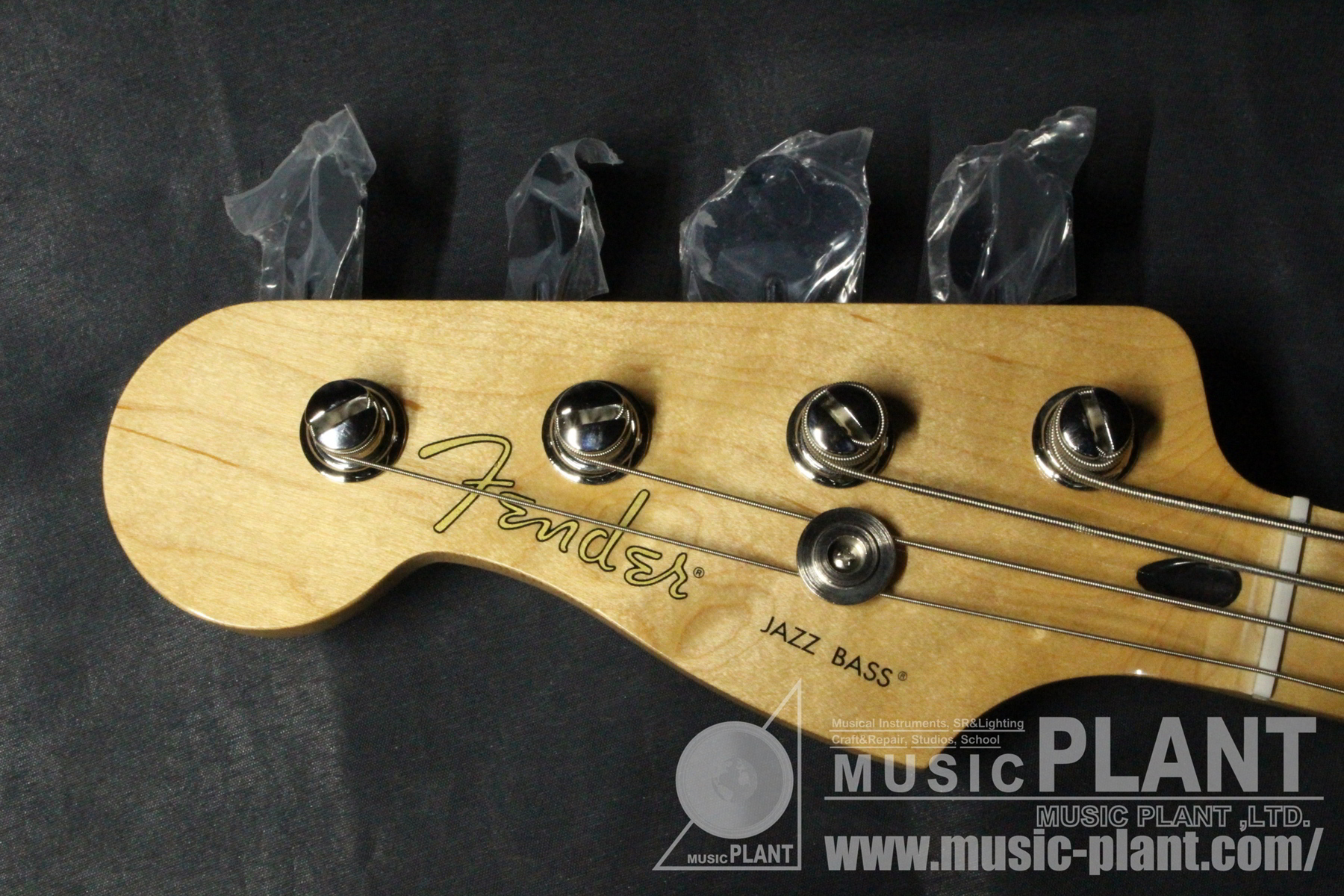 Player Jazz Bass Left-Handed Black (Maple Fingerboard)ヘッド画像