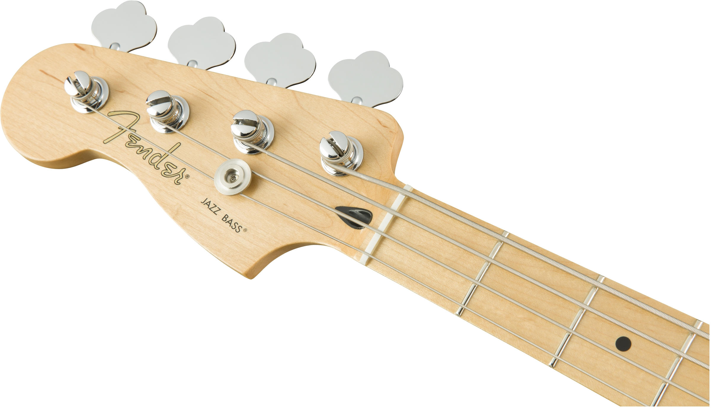 Player Jazz Bass Left-Handed Polar White (Maple Fingerboard)ヘッド画像