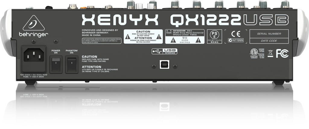 QX1222USB XENYX背面画像 QX1222USB XENYX背面画像