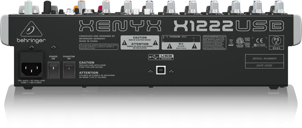 X1222USB XENYX背面画像 X1222USB XENYX背面画像