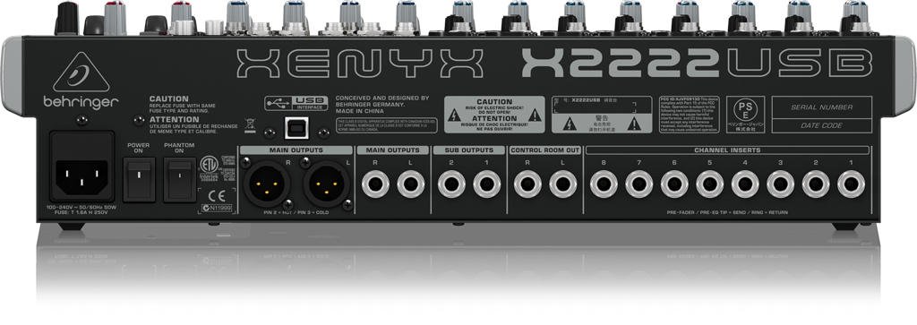 X2222USB XENYX背面画像 X2222USB XENYX背面画像