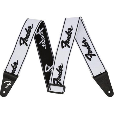 Fender WeighLess Running Logo Strap White and Blackサムネイル