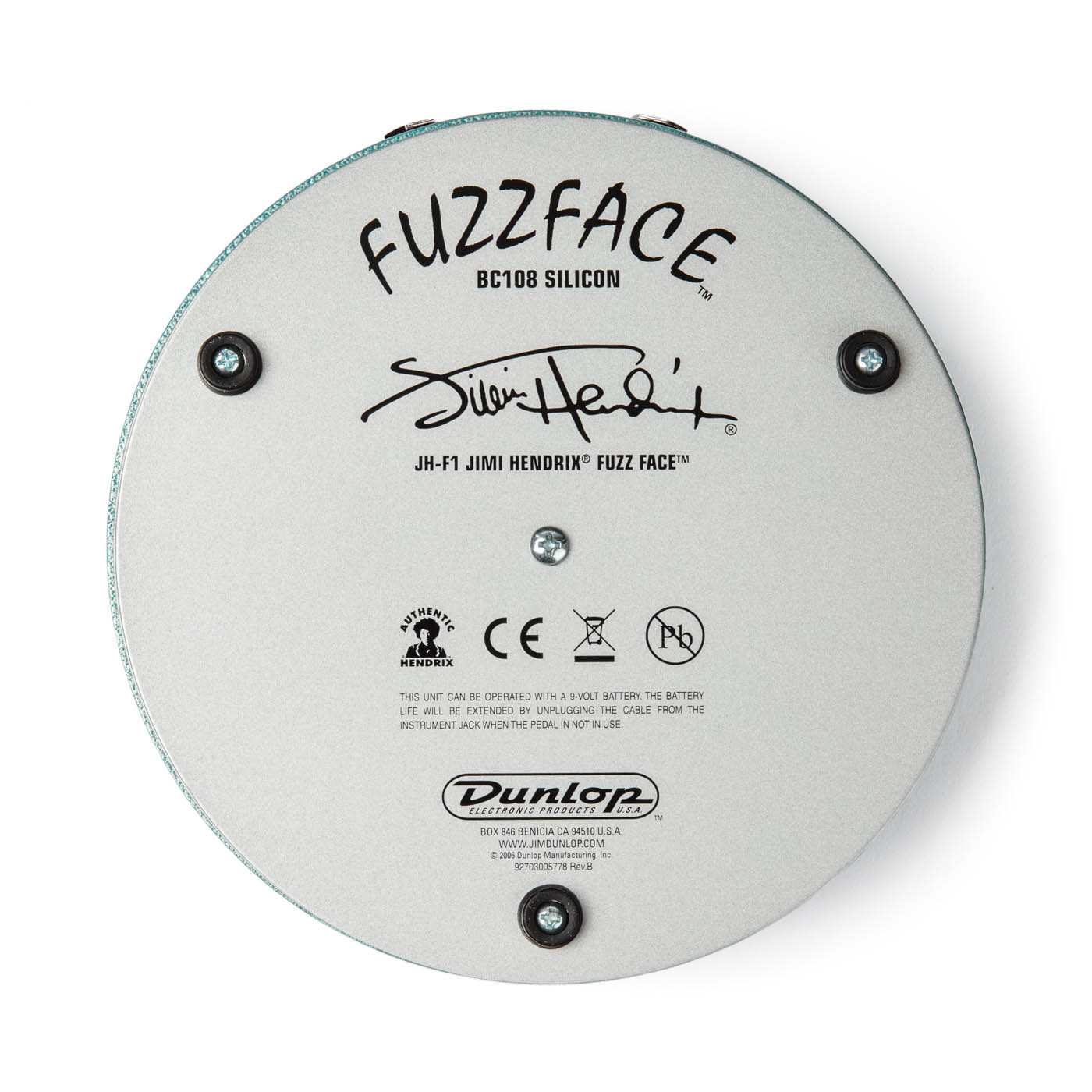 JHF1 Jimi Hendrix Fuzz Face背面画像 JHF1 Jimi Hendrix Fuzz Face背面画像