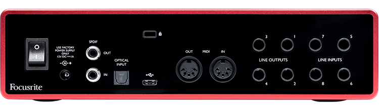 Scarlett 18i8 Gen3背面画像 Scarlett 18i8 Gen3背面画像
