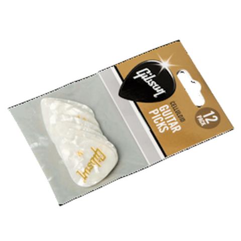 Gibson-ピック12枚セットAPRW12-74H Pearloid White Picks Heavy