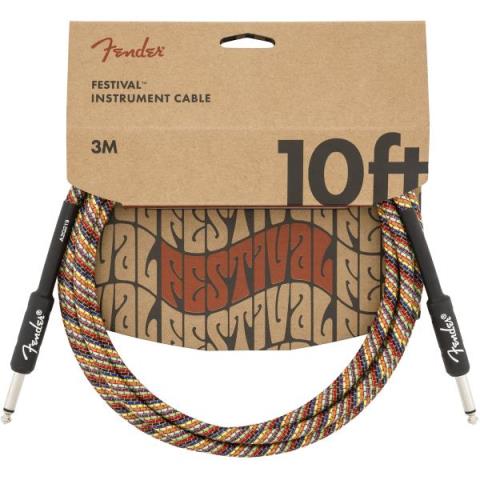 Fender-シールドケーブルFestival Instrument Cable, Rainbow 10FT