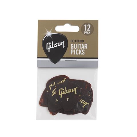 Gibson-ピック12枚セットAPRT12-74T Tortoise Picks Thin