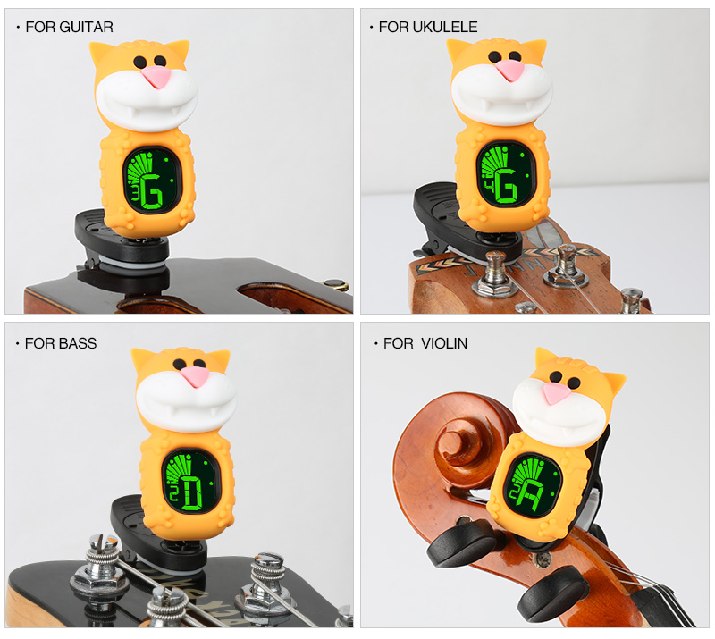 B72 Clip-on Cartoon Cat Tuner Yellow追加画像