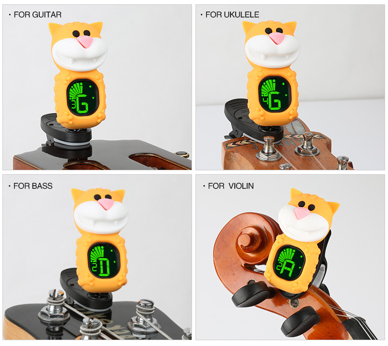 B72 Clip-on Cartoon Cat Tuner Yellow追加画像 B72 Clip-on Cartoon Cat Tuner Yellow追加画像