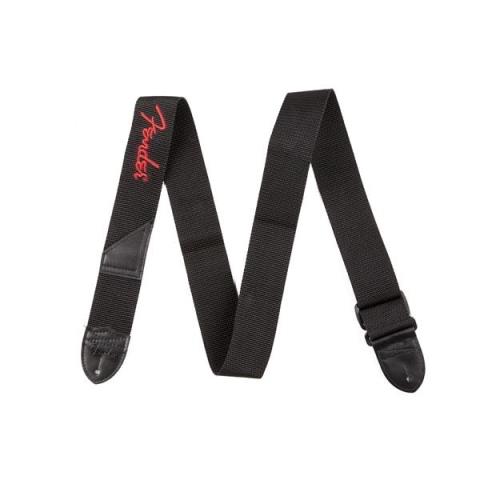 Fender 2" Black Poly Strap w/ Red Fender Logoサムネイル