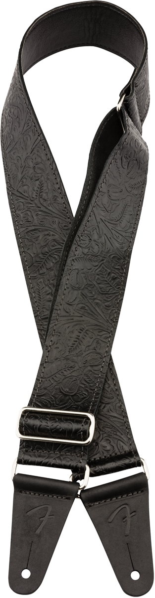 Tooled Leather Guitar Strap Black追加画像 Tooled Leather Guitar Strap Black追加画像