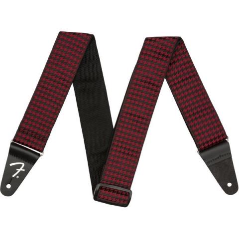 Fender-Houndstooth Jacquard Strap Red