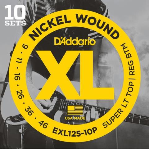 D'Addario-エレキギター弦10パックセットEXL125-10P Super Light Top/ Regular Bottom 09-46