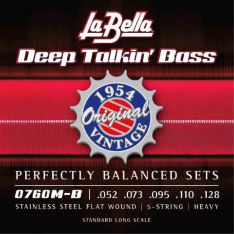 La Bella-5弦エレキベースフラットワウンド弦0760M-B 5弦 Flatwound 52-128