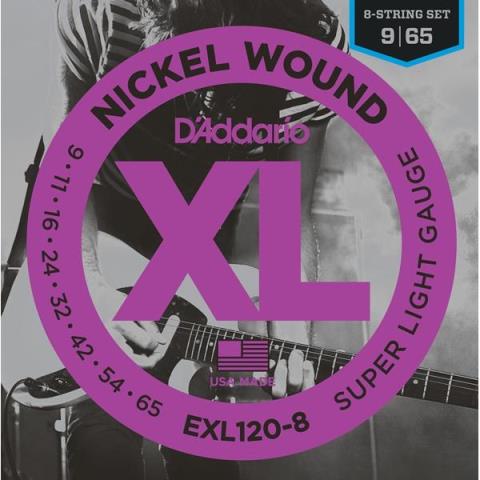 D'Addario-8弦エレキギター弦EXL120-8 Super Light 8-Strings 09-65