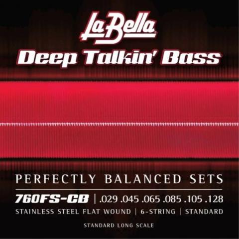 La Bella-6弦エレキベースフラットワウンド弦760FS-CB 6弦 Flatwound 29-128