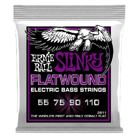 ERNIE BALL-フラットワウンドベース弦2811 Power Slinky Flatwound 55-110