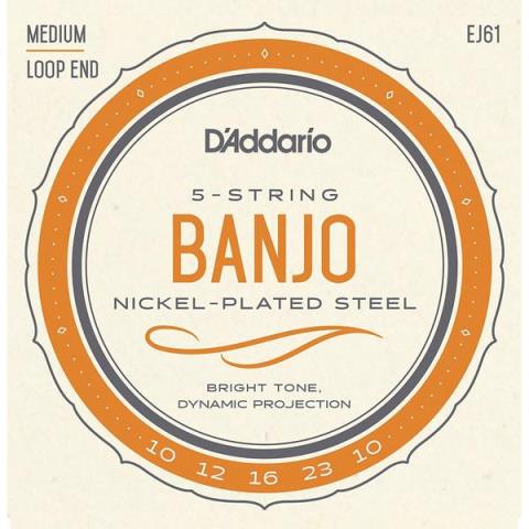 D'Addario-バンジョー弦EJ61 5-String Banjo, Nickel Plated, Medium 10-23