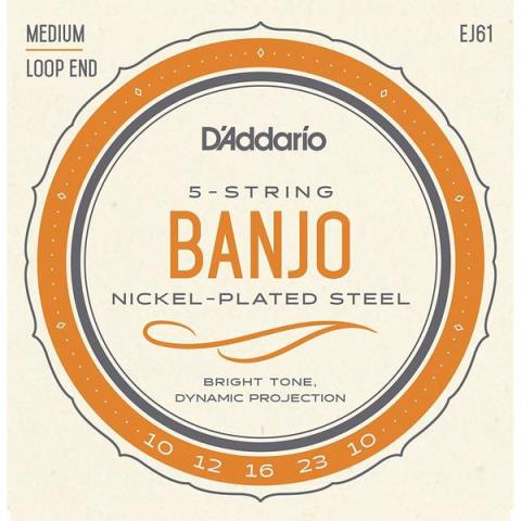 D'AddarioEJ61 5-String Banjo, Nickel Plated, Medium 10-23