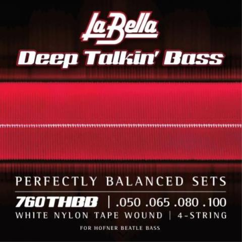 La Bella-へフナー用エレキベース弦760THBB White Nylon Tape Wound 50-110 for Hofner Beatle Bass