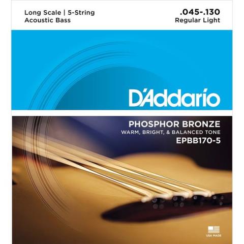 D'Addario-5弦アコスティックベース弦EPBB170-5 5弦 Phosphor Bronze Regular Light 45-130