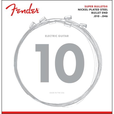 Fender-エレキギター弦Super Bullet Strings, Nickel Plated Steel, Bullet End, 3250R Gauges .010-.046, (6)