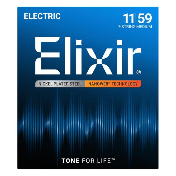 Elixir-7弦エレキギター弦12106 7弦 Medium 11-59