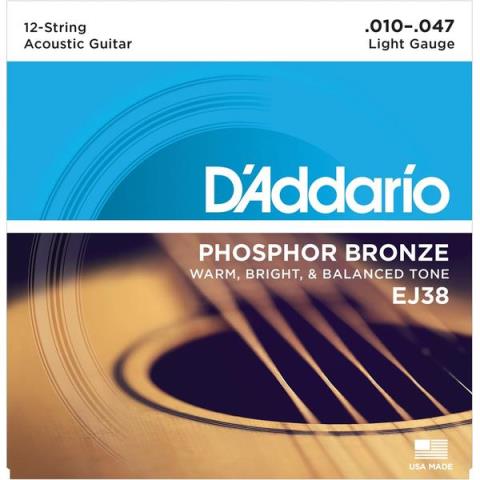 D'Addario-12弦アコースティックギター弦EJ38 Light 10-47
