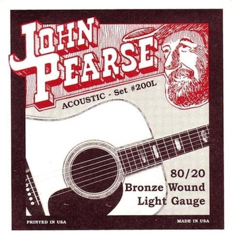 JOHN PEARSE-アコースティックギターブロンズ弦200L Light 12-53