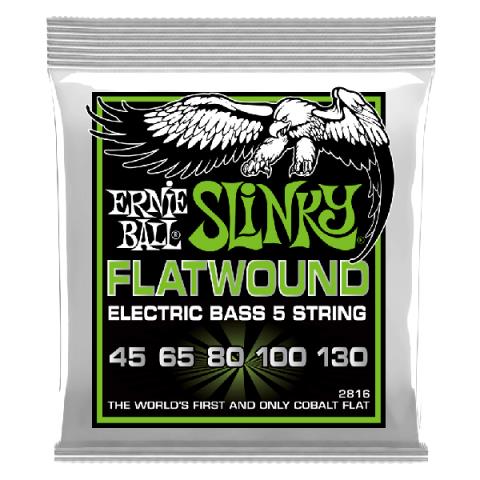 ERNIE BALL-5弦フラットワウンドベース弦2816 Regular Slinky Flatwound 5弦 45-130