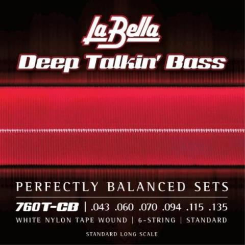La Bella-エレキベース弦760T-CB 6弦 White Nylon Tape Wound 43-135