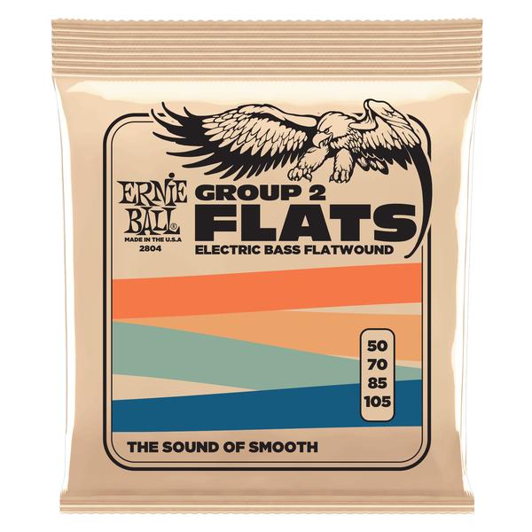 ERNIE BALL-フラットワウンドエレキベース弦2804 Flatwound Group II 50-105