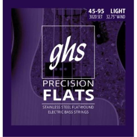 GHS-フラットワウンドエレキベース弦3020 Flatwound Light Short Scale 45-95