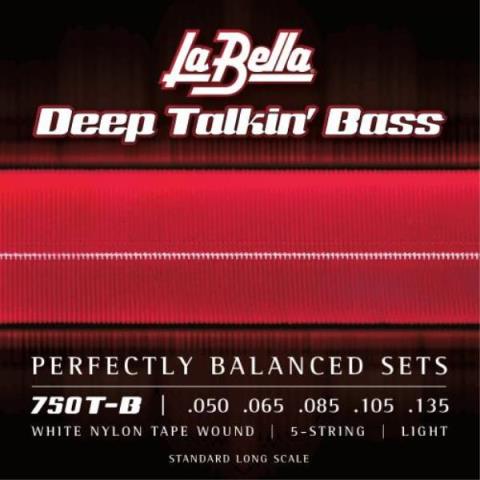 La Bella-エレキベース弦750T-B 5弦 White Nylon Tape Wound 50-135