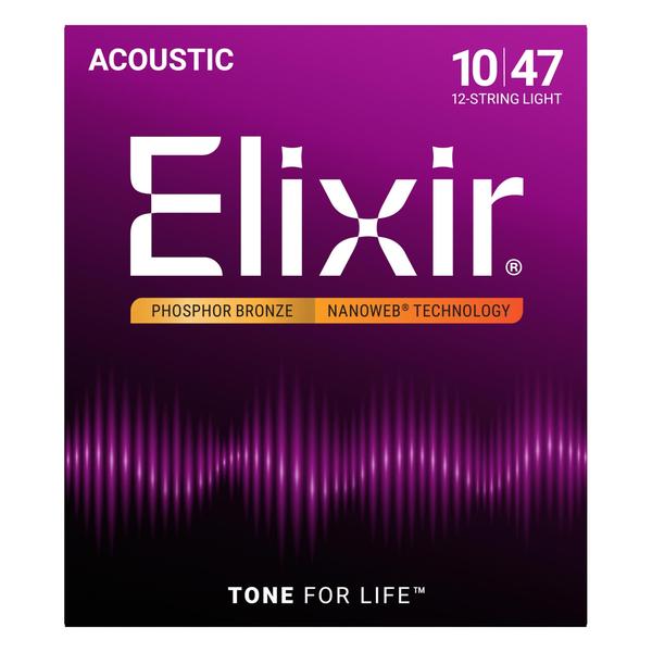 Elixir-12弦アコースティックギター弦16152 12弦 Phosphor Light 10-47