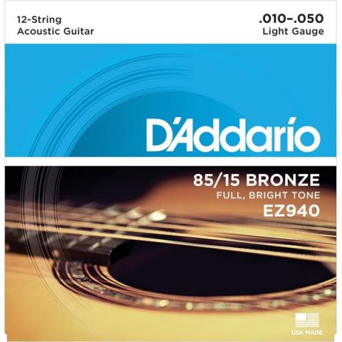 D'Addario-12弦アコースティックギター弦EZ940 12-Strings Light 10-50