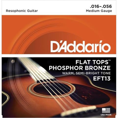 D'Addario-レゾネイターギター用アコースティック弦EFT13 Resophonic, Medium 16-56