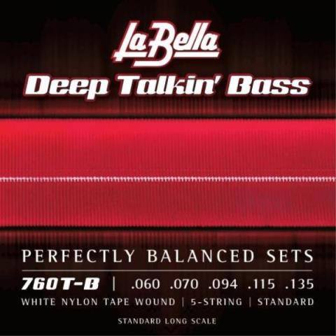 La Bella-5弦エレキベース弦760T-B 5弦 White Nylon Tape Wound 60-135