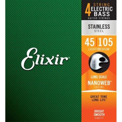 Elixir-5弦エレキベース弦14782 5弦 Stainless Light/Medium 45-135